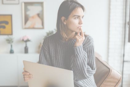 Photo of a woman thinking